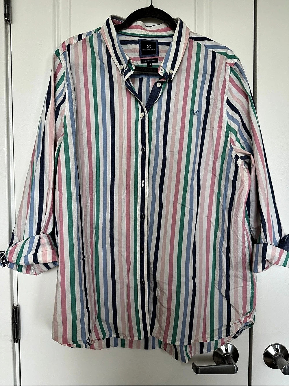 Crew Clothing Company Women's Striped Button Down Shirt UK 18